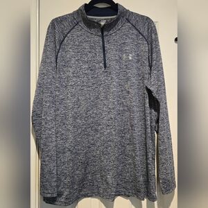 Men's Under Armour Tech 1/4 Zip Long Sleeve Shirt Color Blue Heather Size XL